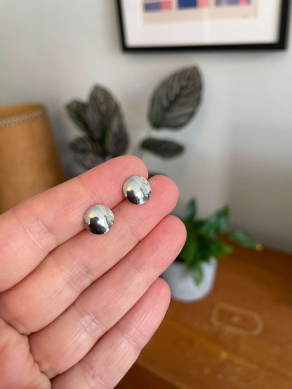 Silver button studs