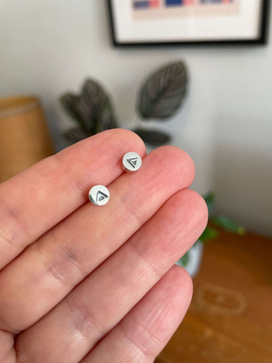 Silver minimal dot studs