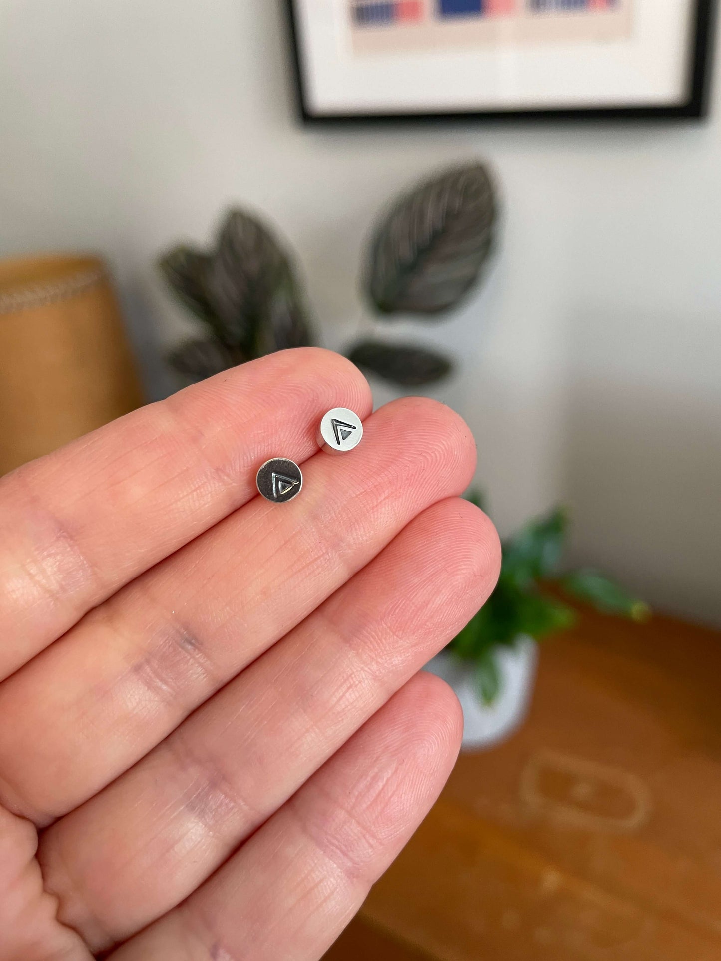 Silver minimal dot studs