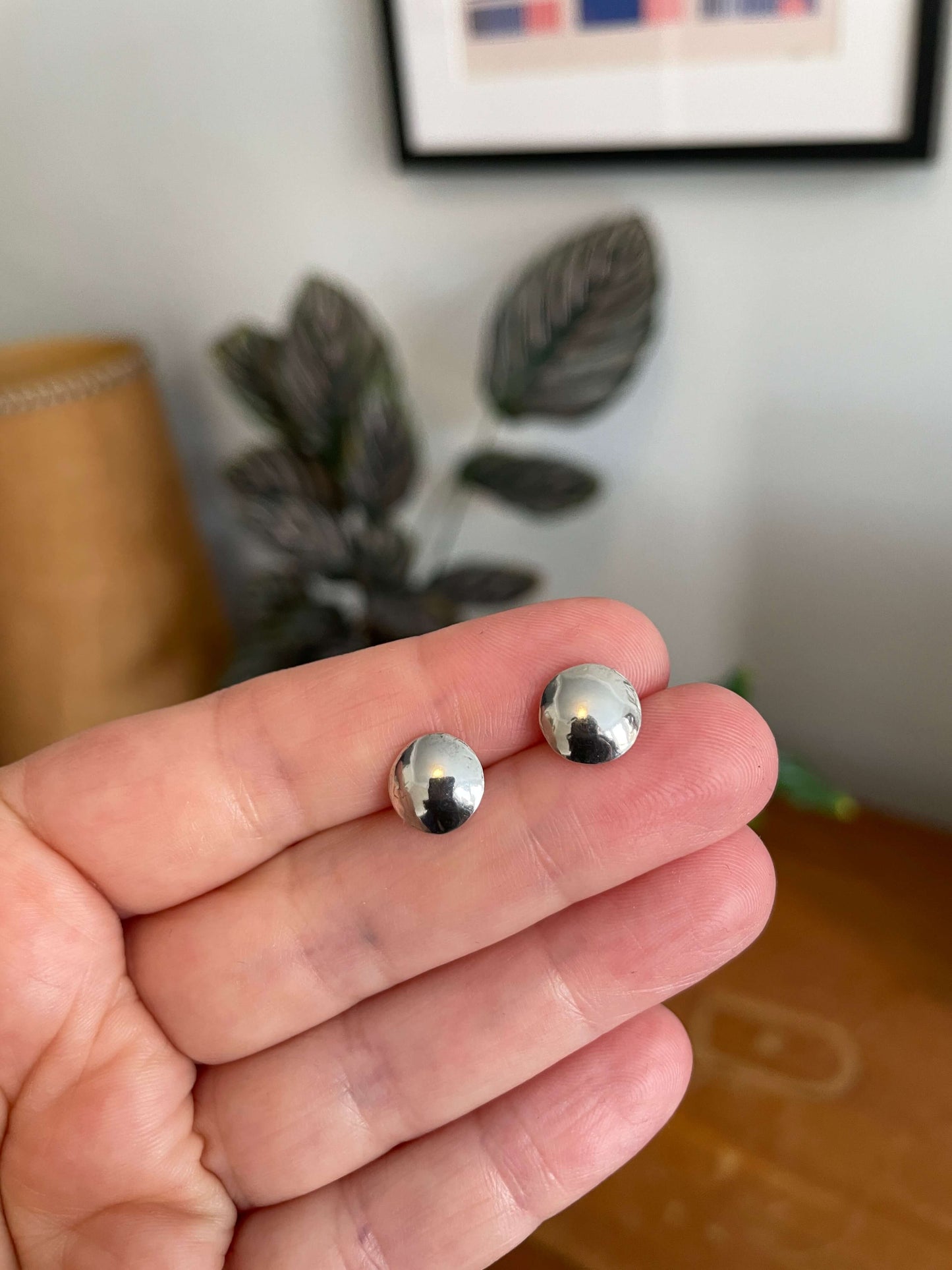 Silver button studs