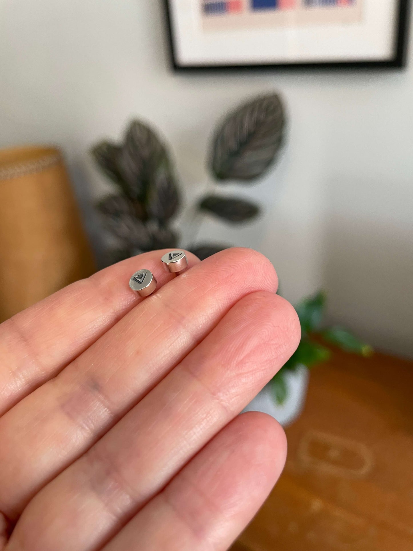 Silver minimal dot studs