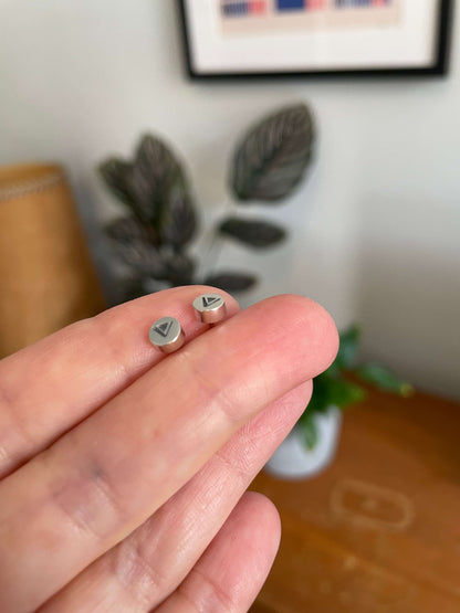 Silver minimal dot studs