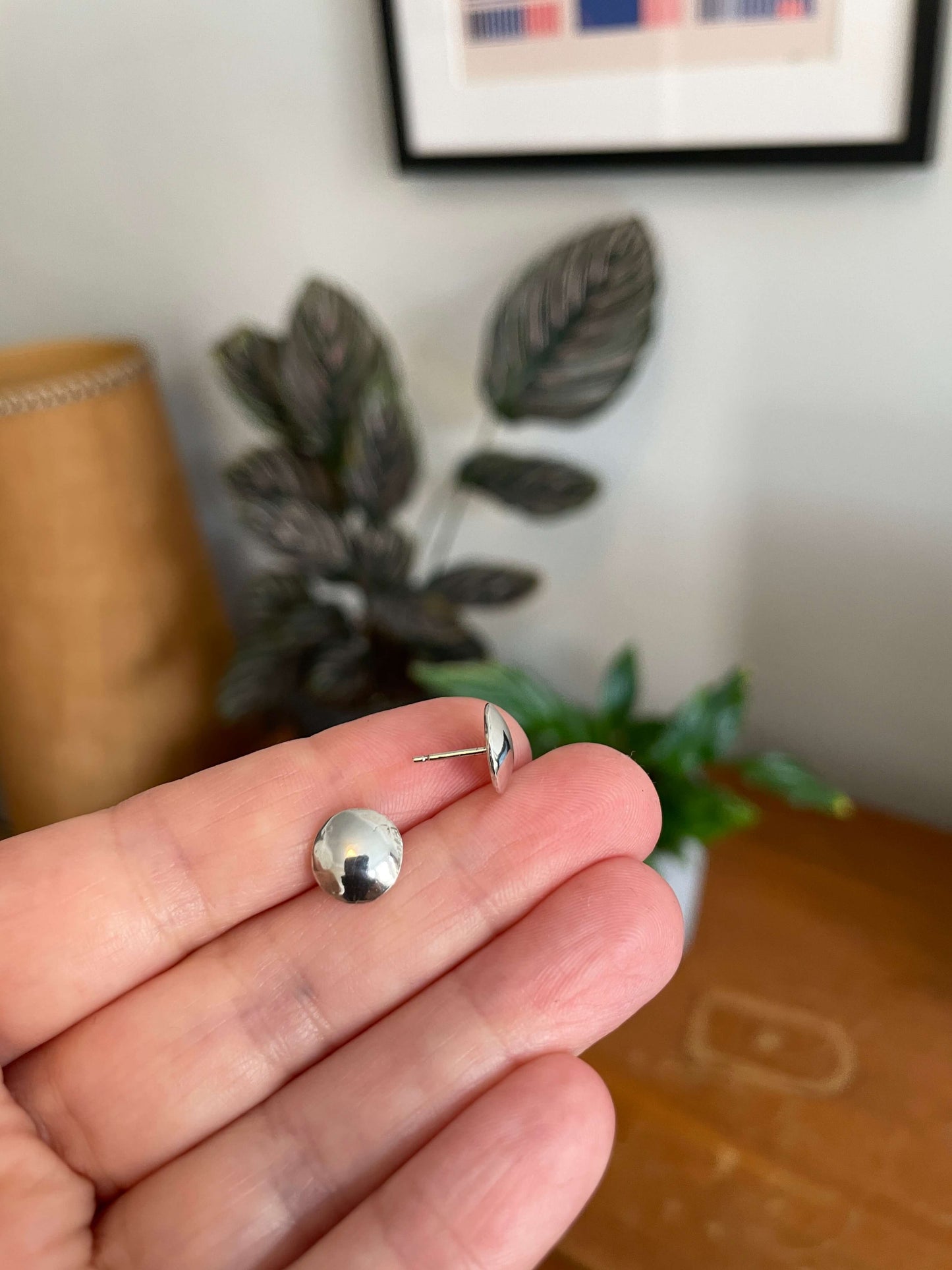 Silver button studs