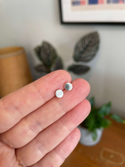 Minimal silver dot studs