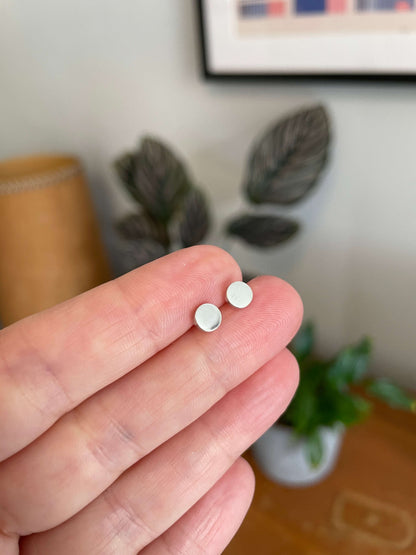 Minimal silver dot studs